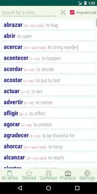 Verbos en Español android App screenshot 9