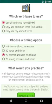 Verbos en Español android App screenshot 6