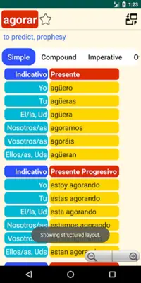 Verbos en Español android App screenshot 8